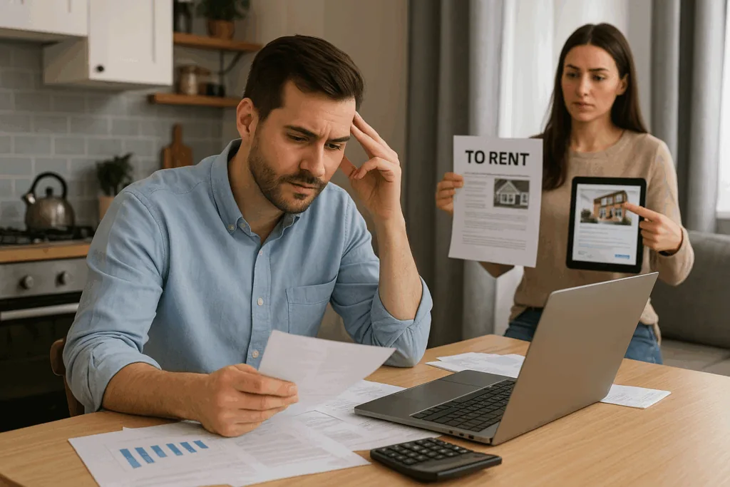 Teacher reviewing salary and housing expenses in UK